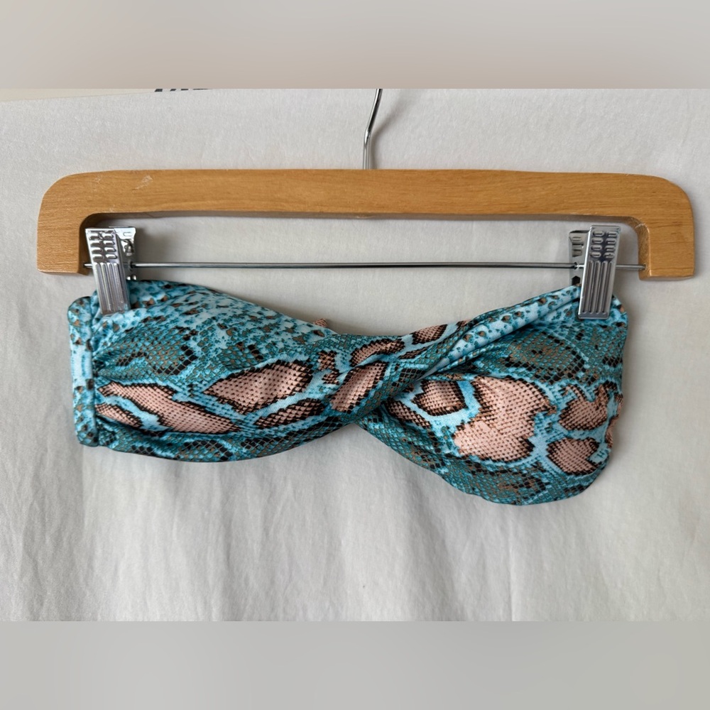 Blue Snake Twist Bandeau Bikini